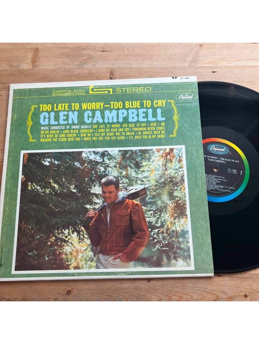 Glen Campbell - Too Late to Worry-Too Blue to Cry 33rpm VG+ VR20